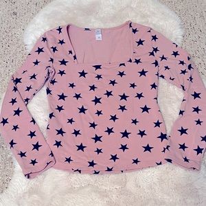Alternative Brand Medium Star Print Long Sleeve Shirt
